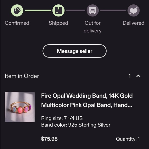 🆕 (NEW IN BOX) Fire Opal Band. Size 7.25/ 7¼. **925 Sterling Silver, NOT gold** - Picture 6 of 12